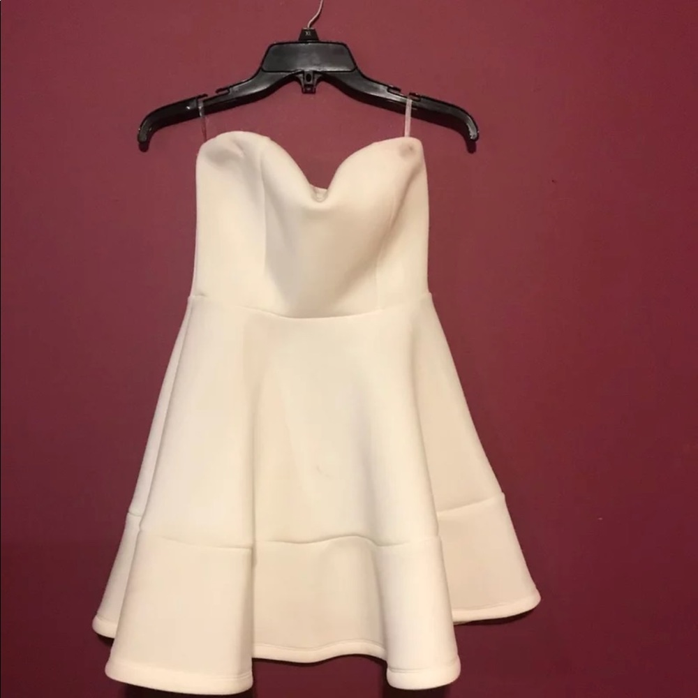 white strapless dress